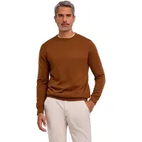 Falke Pure Merino Wool Herren Pullover, XL, Braun, Schurwolle