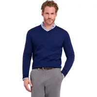Falke Ultrafine Merino Wool Herren Pullover, M, Blau, Schurwolle