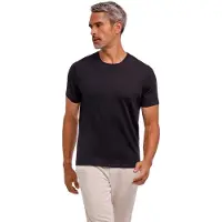 Falke Ultrafine Merino Herren T-Shirt, L, Schwarz, Uni, Schurwolle