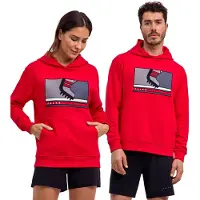 Falke Anniversary Unisex Hoodie, M, Rot, Baumwolle (Bio)