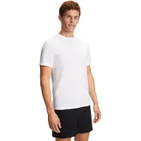 Falke Herren Training T-Shirt, 3XL, Weiß, Uni, Baumwolle