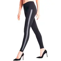 Falke Clean Intensity Damen Leggings, L, Schwarz, Streifen
