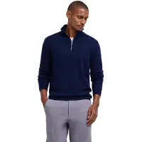 Falke Pure Cashmere Herren Pullover, M, Blau, Uni, Kaschmir