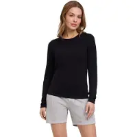 Falke Pure Merino Wool Damen Pullover, XXL, Schwarz, Argyle,Streifen, Schurwolle
