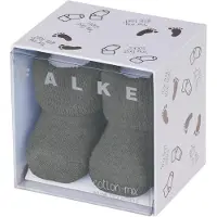 Falke Erstling Babys Socken, 62-68, Grau, Uni, Baumwolle