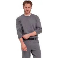Falke Cotton Knit Herren Pullover, XXL, Grau, Uni,Streifen, Baumwolle