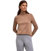 Falke Pure Merino Wool Damen Pullover, XXL, Braun, Schurwolle