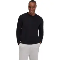 Falke Pure Lambswool Herren Pullover, 3XL, Schwarz, Schurwolle