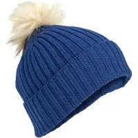 Falke Unisex Mütze, Onesize, Blau, Uni,Rippe, Schurwolle