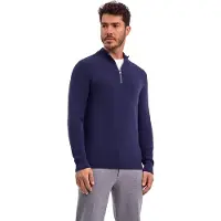 Falke Herren Pullover, L, Lila, Struktur,Rippe, Baumwolle