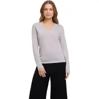Falke Pure Merino Wool Damen Pullover, XXL, Grau, Uni, Schurwolle