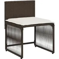 vidaXL 7-tlg. Garten-Essgruppe mit Kissen Braun Poly Rattan