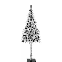 vidaXL Weihnachtsbaum mit 300 LEDs Weiß 180 cm PE und Stahl