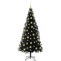 vidaXL Weihnachtsbaum Schwarz 210 cm PVC