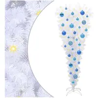 vidaXL Künstlicher Weihnachtsbaum Weiß 120 cm PVC und Stahl
