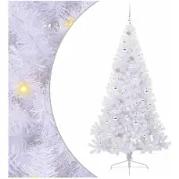 vidaXL Künstlicher Weihnachtsbaum Weiß 210 cm PVC und Stahl