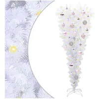 vidaXL Künstlicher Weihnachtsbaum Weiß 120 cm PVC und Stahl