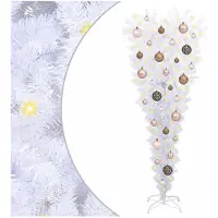 vidaXL Künstlicher Weihnachtsbaum Weiß 120 cm PVC und Stahl