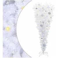 vidaXL Künstlicher Weihnachtsbaum Weiß 120 cm PVC und Stahl