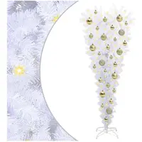 vidaXL Künstlicher Weihnachtsbaum Weiß 120 cm PVC und Stahl