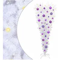 vidaXL Künstlicher Weihnachtsbaum Weiß 120 cm PVC und Stahl