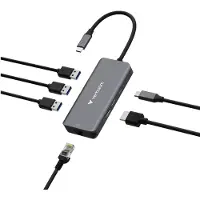Verbatim USB-C Multiport Hub Essentials, 6 Anschlüsse, USB-C/USB-A/HDMI/RJ45, grau