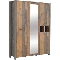 Forte Kleiderschrank CLIF 4-trg Old Wood Vintage Beton Optik Braun 156,4x52,3x205,4 cm