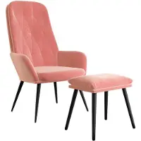 vidaXL Relaxsessel mit Hocker Rosa Samt
