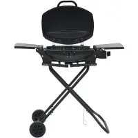 vidaXL Gasgrill Tragbar mit Kochzone Schwarz