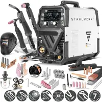 Stahlwerk Schutzgasschweißgerät 6-in-1 Kombi CTM-250 Puls Pro – Vollausstattung – WIG, MIG/MAG, MMA (E-Hand), FLUX bis 200A, Plasmaschneider (CUT) 45A