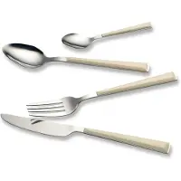 Echtwerk EW-KB-9025 Basic Besteck Set 24 tlg schwarz, Farbe:Creme