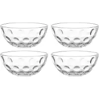 Leonardo Schale "CUCINA OPTIC, 4er-Set", transparent, H:6,5cm Ø:14cm, Glas, Schüsseln, Schale, Spülmaschinengeeignet