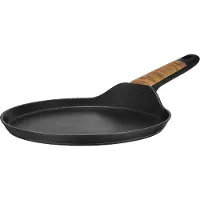 Resto Crêpepfanne KITCHENWARE "MON Pfannkuchenpfanne Ø 24 cm mit Soft-Touch-Griff in Holzoptik", schwarz, B:24cm H:1,7cm L:44,3cm Ø:24cm, Pfannen, Crêpepfanne, Induktion, für alle Herdarten geeignet