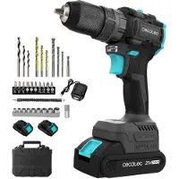 Cecotec Schlagbohrmaschine und Schrauber 2 Batterien 21V-2000mAh PowerForce 3000 Impact Brushless. Brushless-Motor, 32000IPM