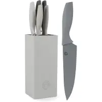 MasterChef Messerblock mit Messer, Messerset mit Block, 6-teilig, Grau