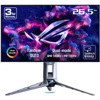 Asus ROG Swift OLED PG27AQWP-W, 67,3 cm (26.5"), 2560 x 1440 Pixel, Quad HD, LCD, 0,02 ms, Silber