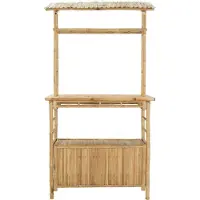 vidaXL Outdoor Bartisch Natur 110 x 50 x 210 cm Bambus