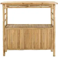 vidaXL Outdoor Bartisch Natur 110 x 50 x 105 cm Bambus