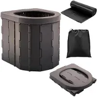 LTPRTZ Leichtgewichts-Campingtoilet - Opvouwbares-Toiletemmer - Mobiles-Toilet - Chemisches-Toilet - 1,8 kg - 32,5 x 27,5 x 6,5 cm