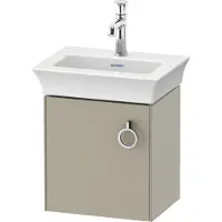 Duravit White Tulip, Waschtischunterbau wandhängend, Breite 384 x Tiefe 298mm, mit 1x Tür Anschlag links, mit Griff, WT4250L6060, Farbe: Taupe Seidenmatt Lack