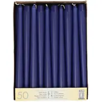 Papstar Starpak 50 Leuchterkerzen Ø 2,2 cm · 25 cm Dunkelblau