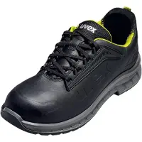 Uvex Sicherheitsschuh "2 trend" Gr. 43, schwarz (schwarz, lime), 43, Obermaterial: 50% Rindsleder Leather cow. 50% Lammleder LEL., Schuhe, Sicherheitsschuh