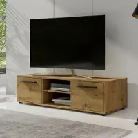 Ravio Modena TV-Lowboard 150 cm – modernes TV-Unterteil mit Stauraumschränken und offenem Fach, funktionales Möbelstück für Wohnzimmer und TV-Bereiche (Artisan Eiche)