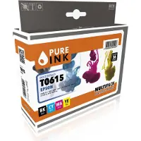 Pure Ink 170745990035, Standardertrag, Schwarz, Cyan, Magenta, Gelb, 8 ml, 24 ml, 4 Stück(e), Multipack