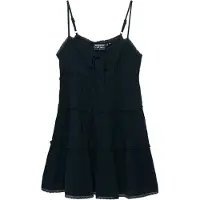 Superdry für Damen. W8012115A Gestuftes Mini-Kleid aus Cheesecloth marineblau (M), Lässig, Baumwolle, Ärmellos / Hosenträger