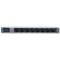 Techly I-CASE STRIP-81UD, Standard, 1U, Einphasig, Horizontal, Aluminium, Schwarz, Rot