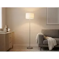 Meine Wunschleuchte Designklassiker Stehlampe mit Stoffschirm Weiß & E27 LED, Höhe 160cm