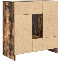 vidaXL Sideboard mit Schubladen und Türen Räuchereiche 70,5x34x74,5 cm