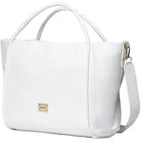 Marc Ellis Cremefarbene Lederschultertasche aus 100% Rindsleder off-white UNICA 36x28x16 cm LOLA L PLATE OFF-BLANC