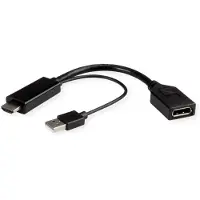 Roline 4K HDMI - DisplayPort-Adapter, v1.2, HDMI ST - DP BU, Aktiv